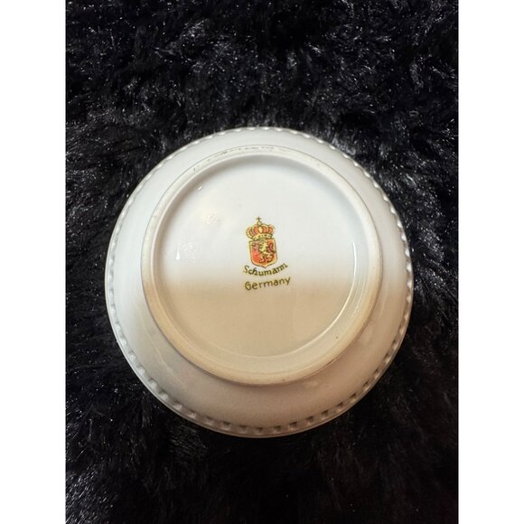 Schumann Germany Vintage Porcelain Reticulated Bowl With Pink Rose Design Gold - Picture 3 of 4